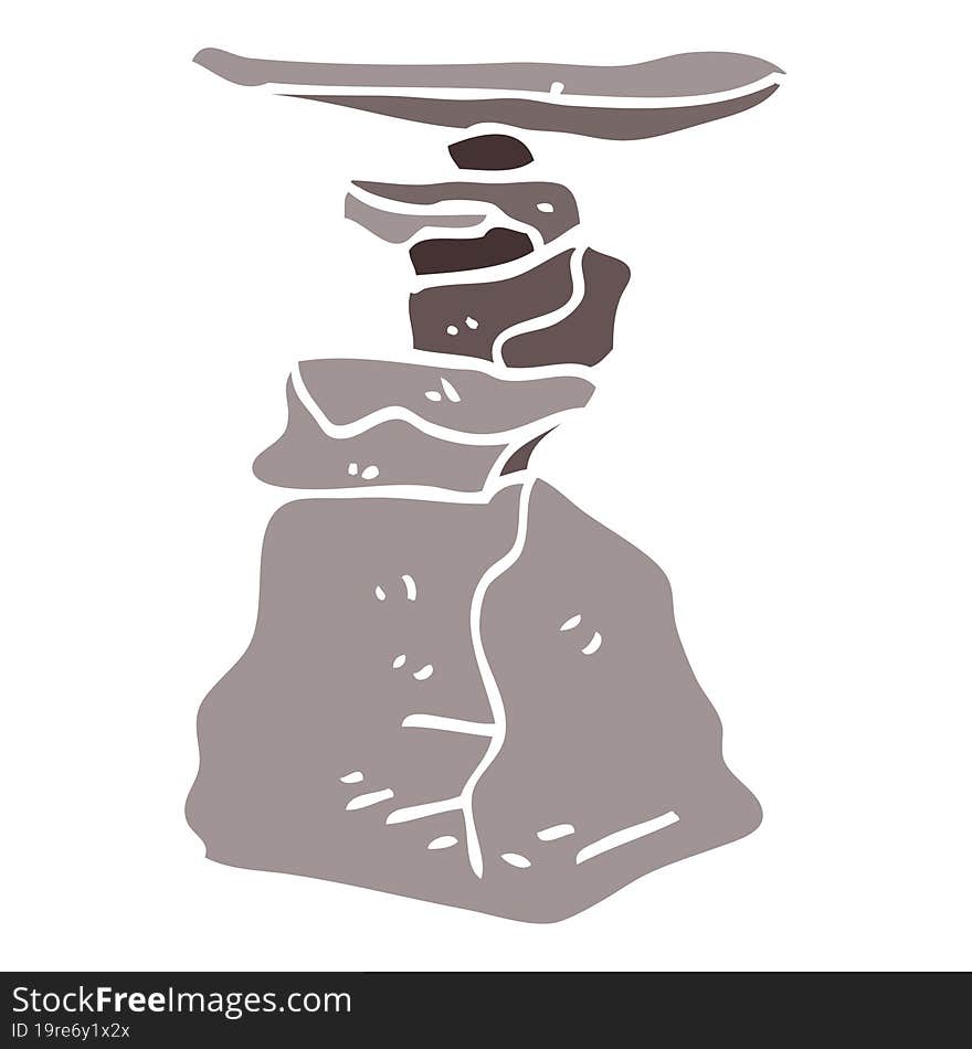 cartoon doodle stacked rocks