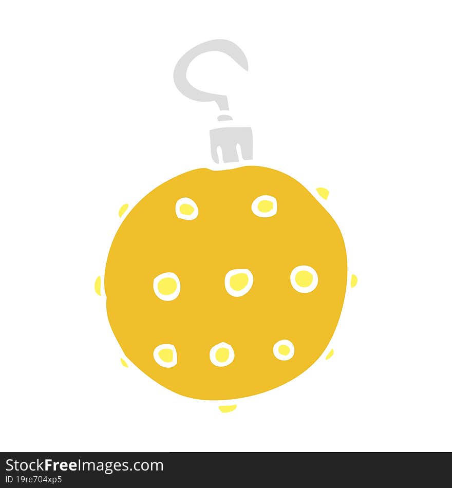 cartoon doodle golden xmas bauble