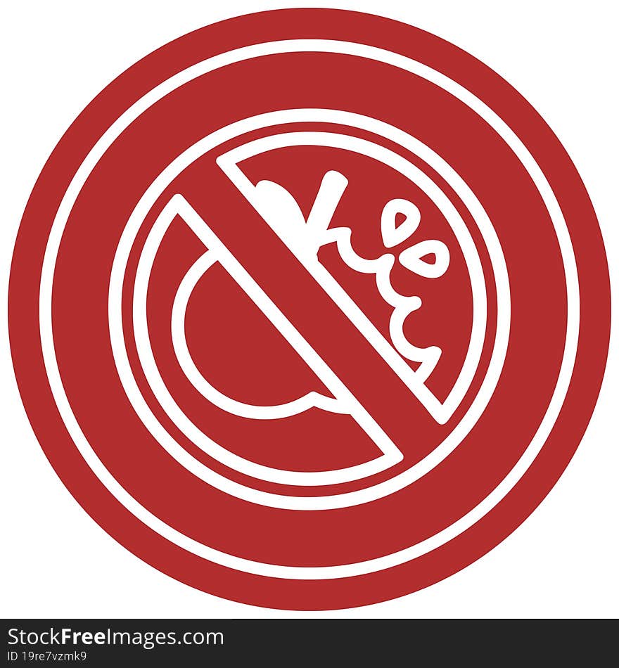 no healthy food circular icon