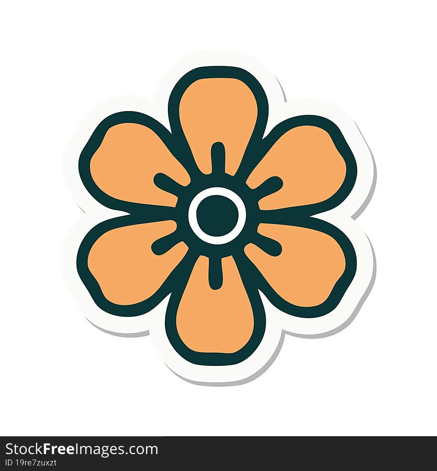 tattoo style sticker of a flower