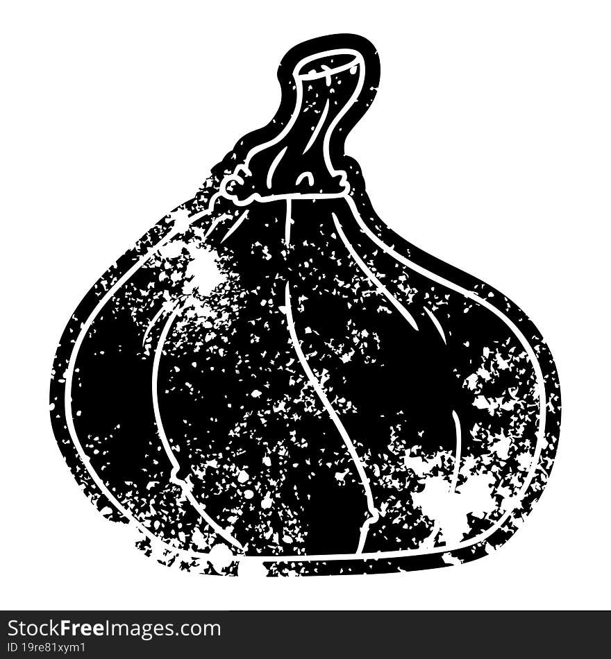 grunge distressed icon of a squash. grunge distressed icon of a squash