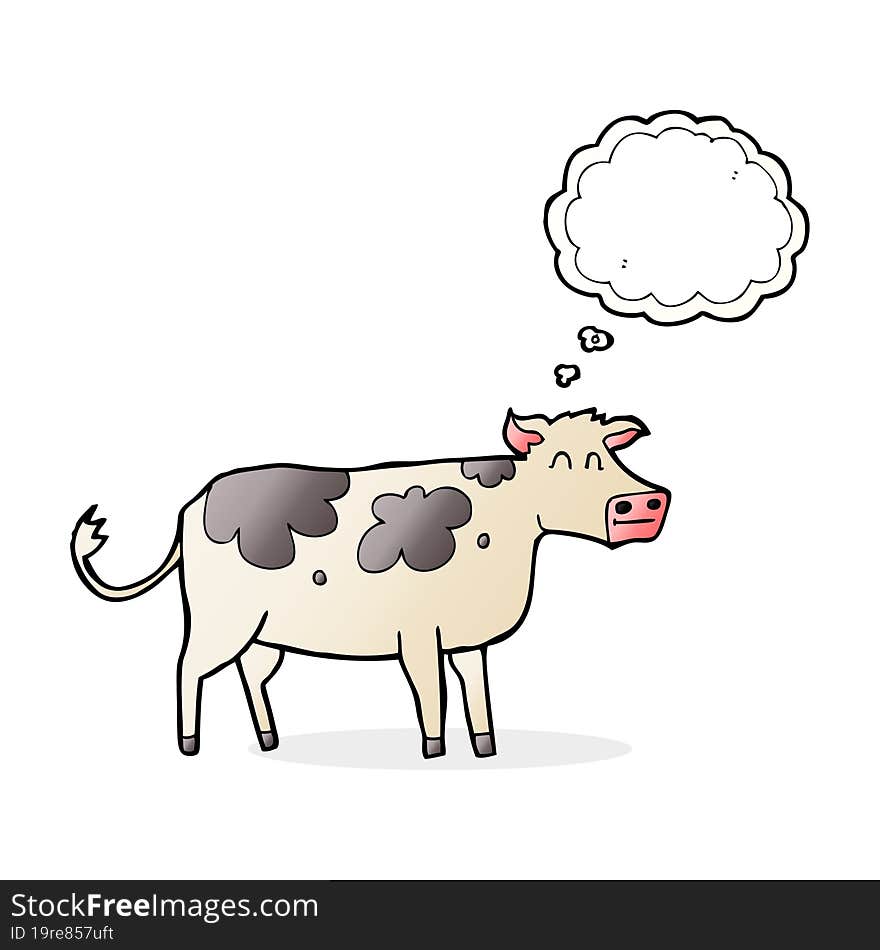 thought bubble cartoon cow