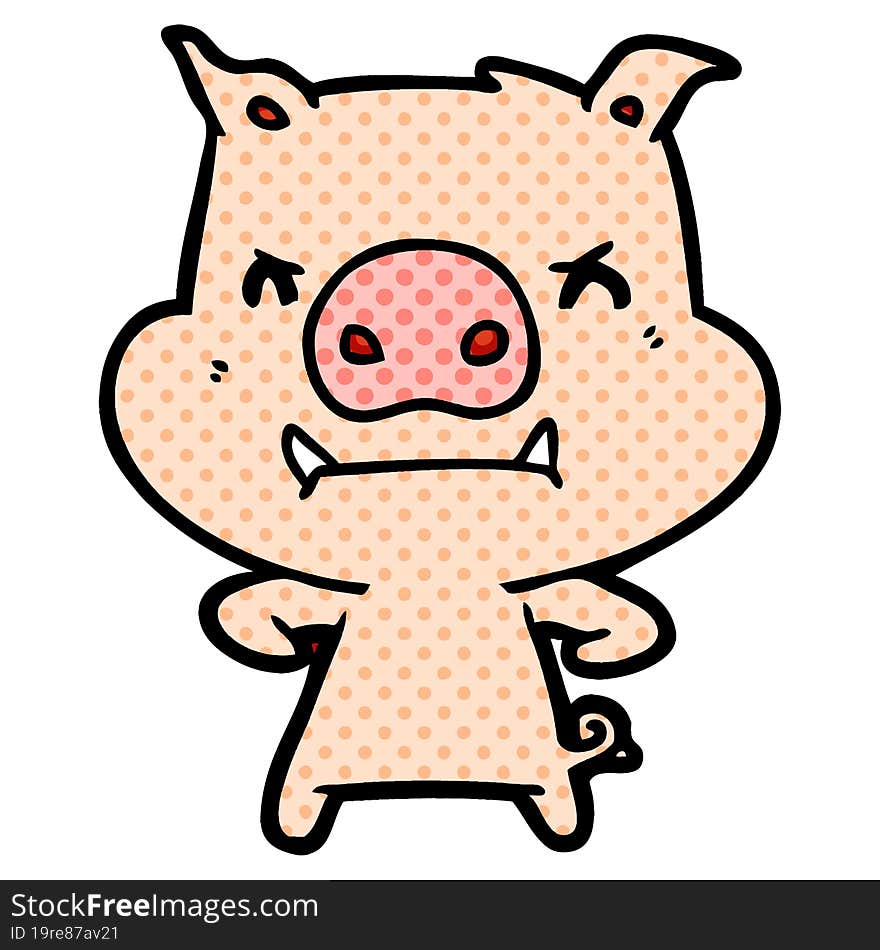 angry cartoon pig. angry cartoon pig