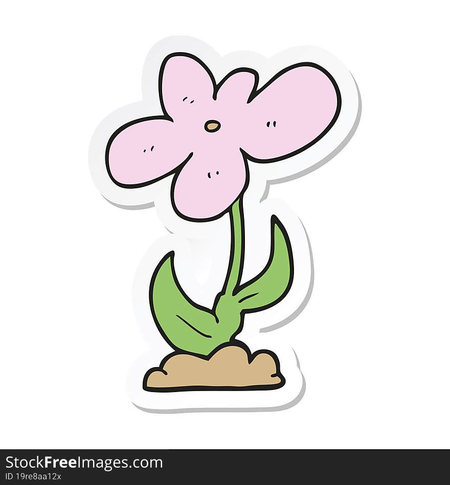 sticker of a cartoon flower