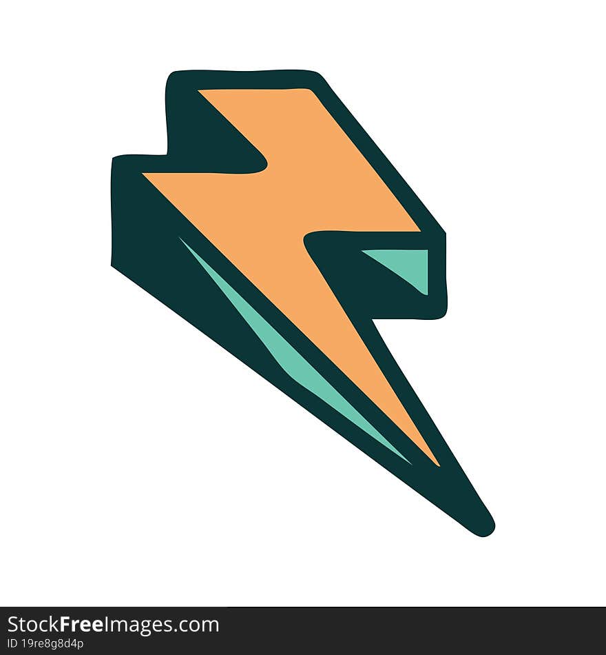 tattoo style icon of lightning  bolt