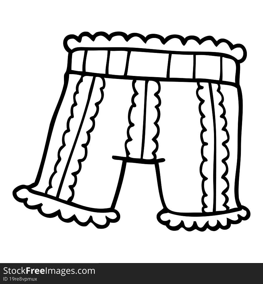 line drawing cartoon underwear