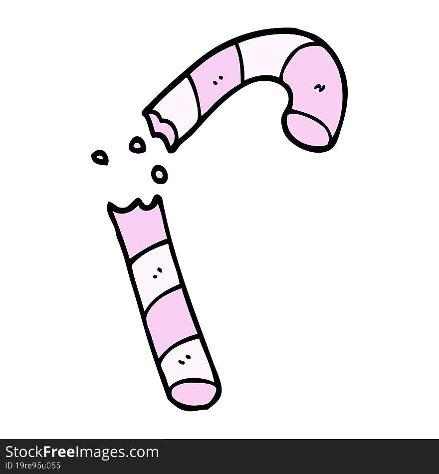 cartoon doodle pink candy cane