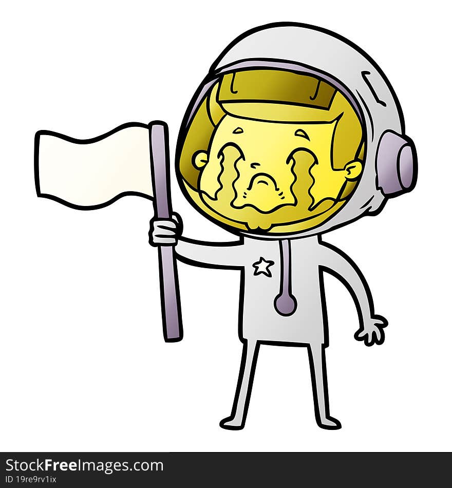 cartoon crying astronaut. cartoon crying astronaut