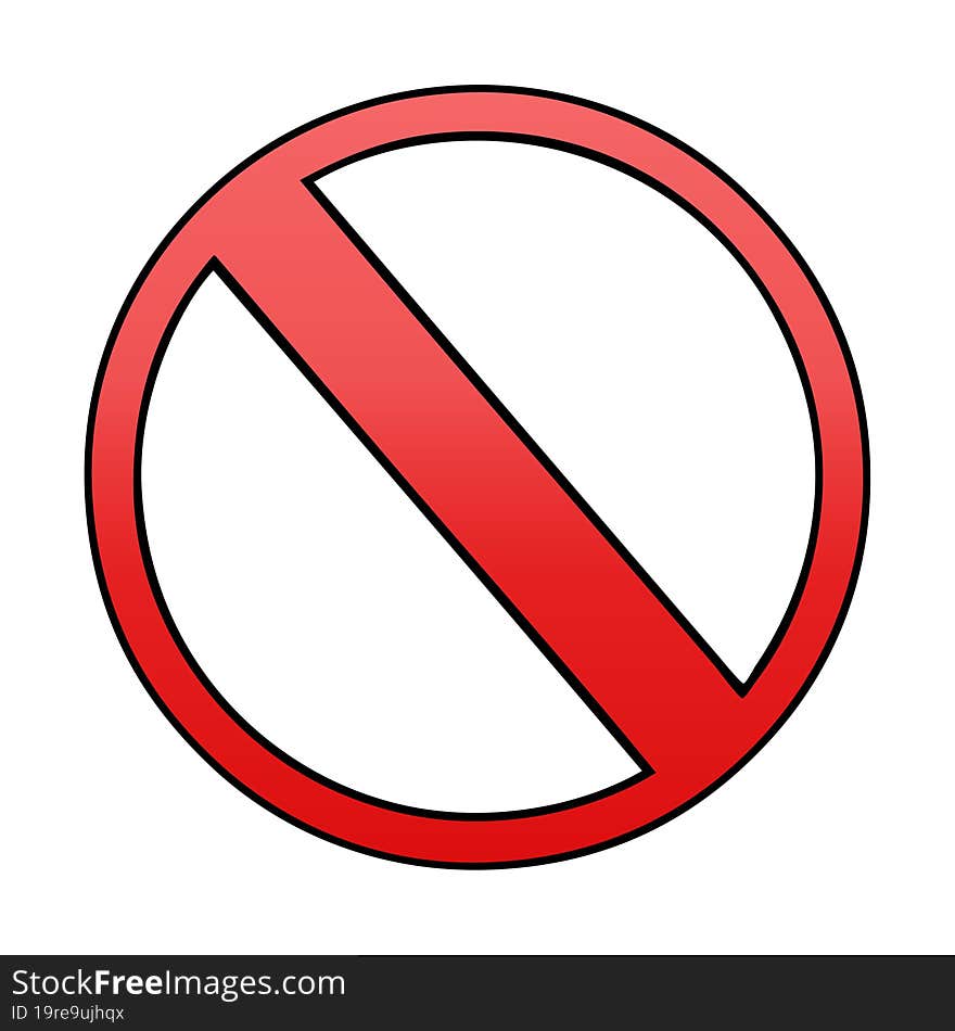 gradient shaded cartoon of a not allowed sign