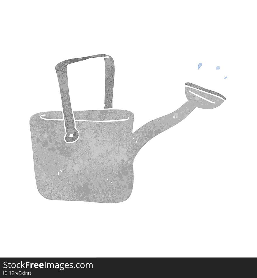 retro cartoon watering can