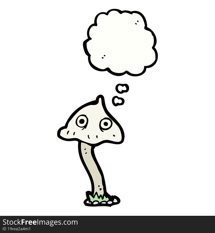 Cartoon Mushroom With Thought Bubble