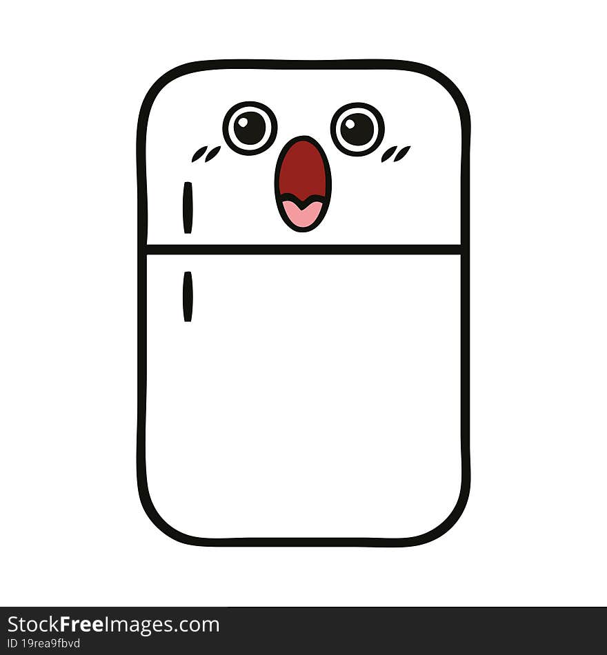 cute cartoon of a fridge freezer. cute cartoon of a fridge freezer