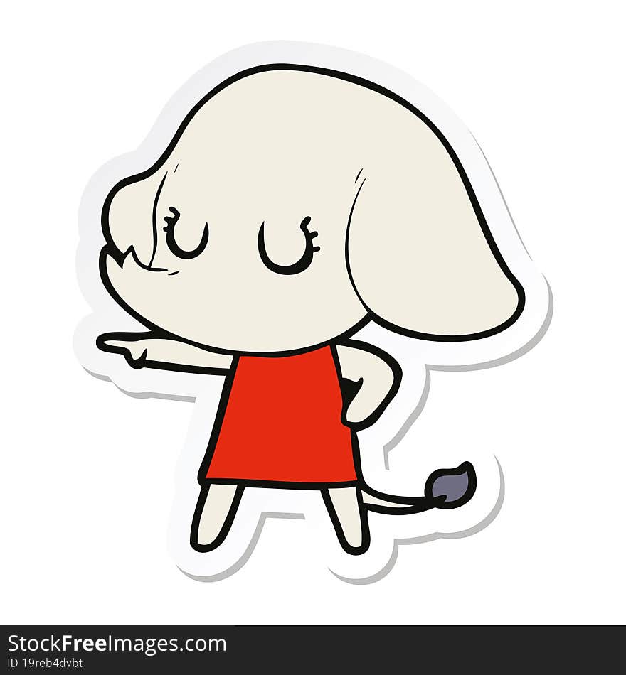 sticker of a cute cartoon elephant