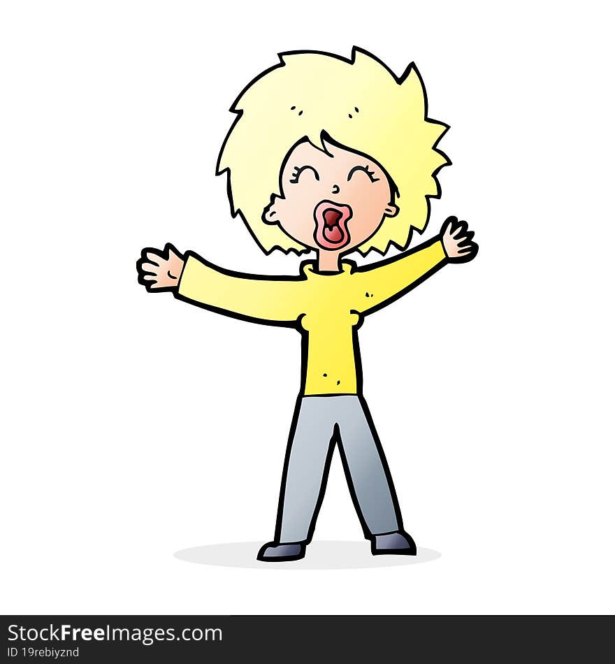 cartoon woman shouting