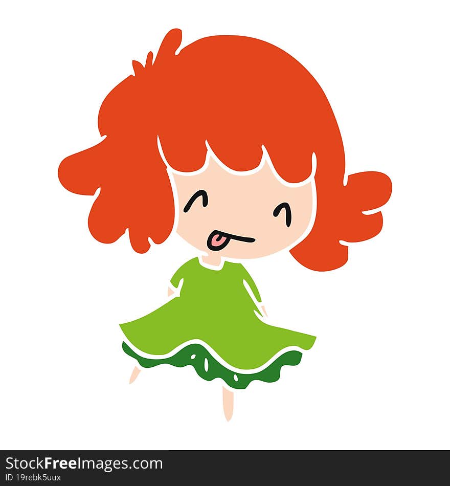 cartoon illustration of a cute kawaii girl. cartoon illustration of a cute kawaii girl