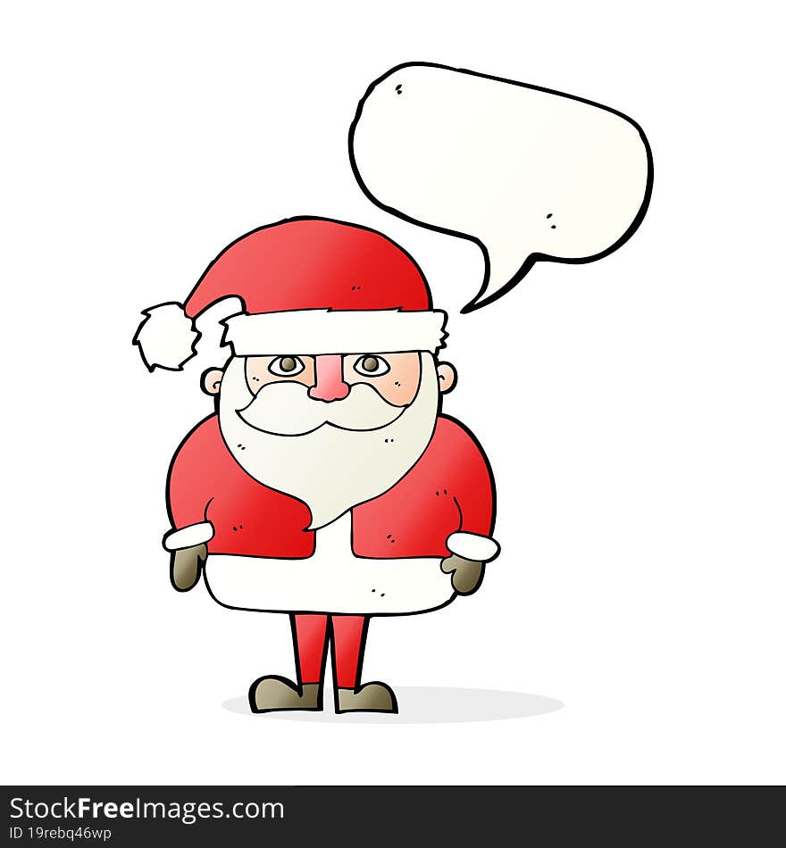 cartoon santa claus with speech bubble