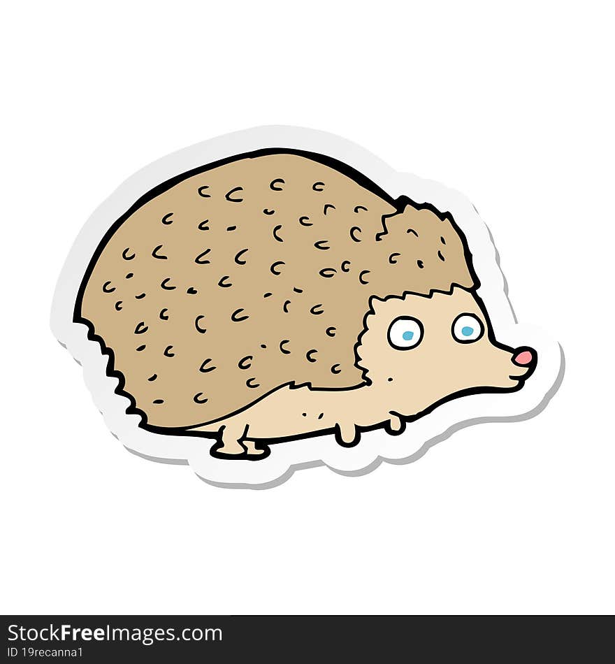 Sticker Of A Cartoon Hedgehog