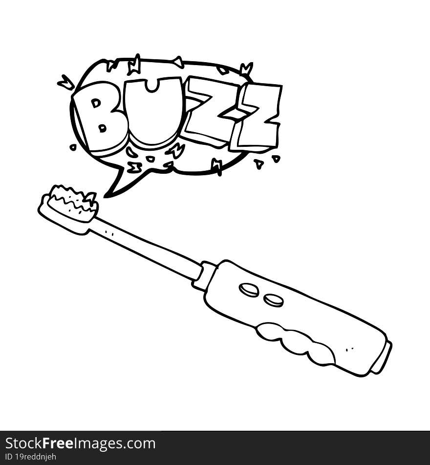 speech bubble cartoon buzzing electric toothbrush