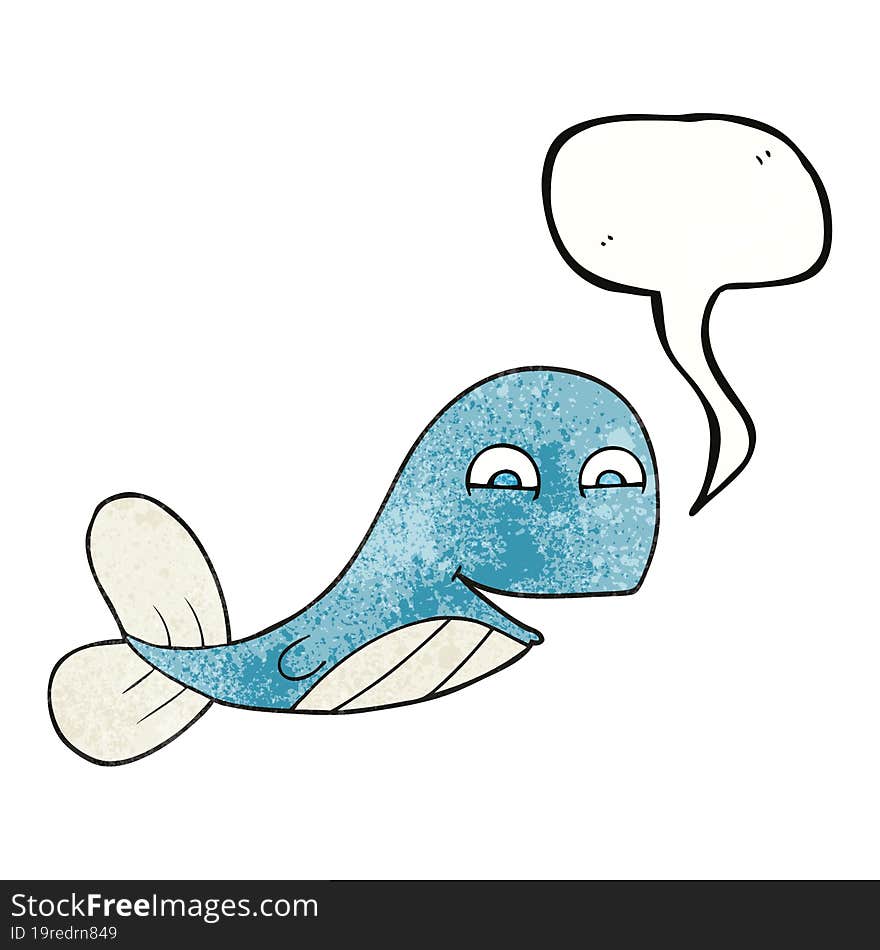 speech bubble textured cartoon whale