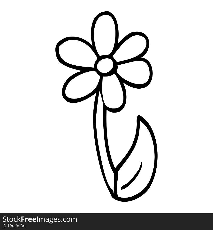 line drawing cartoon spring flower