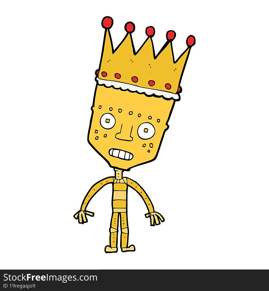 cartoon robot with crown