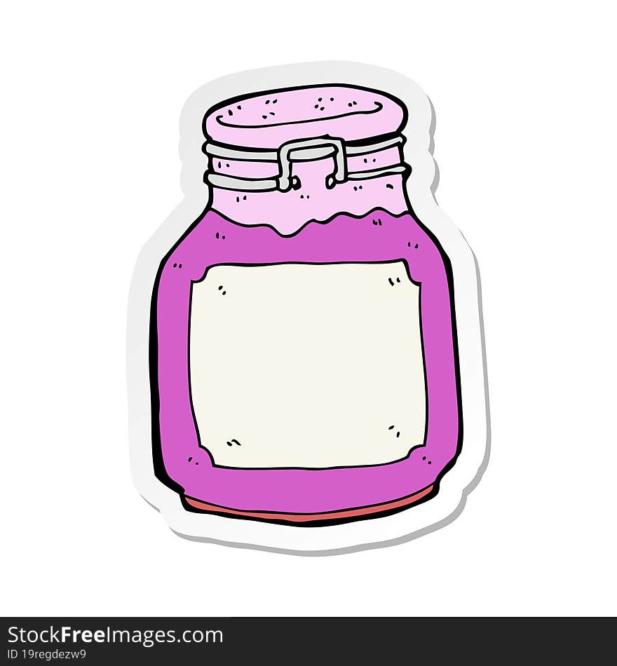 sticker of a cartoon kitchen jar