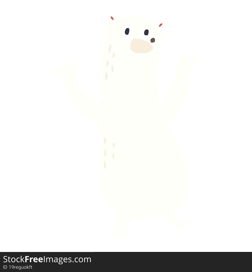 quirky hand drawn cartoon polar bear