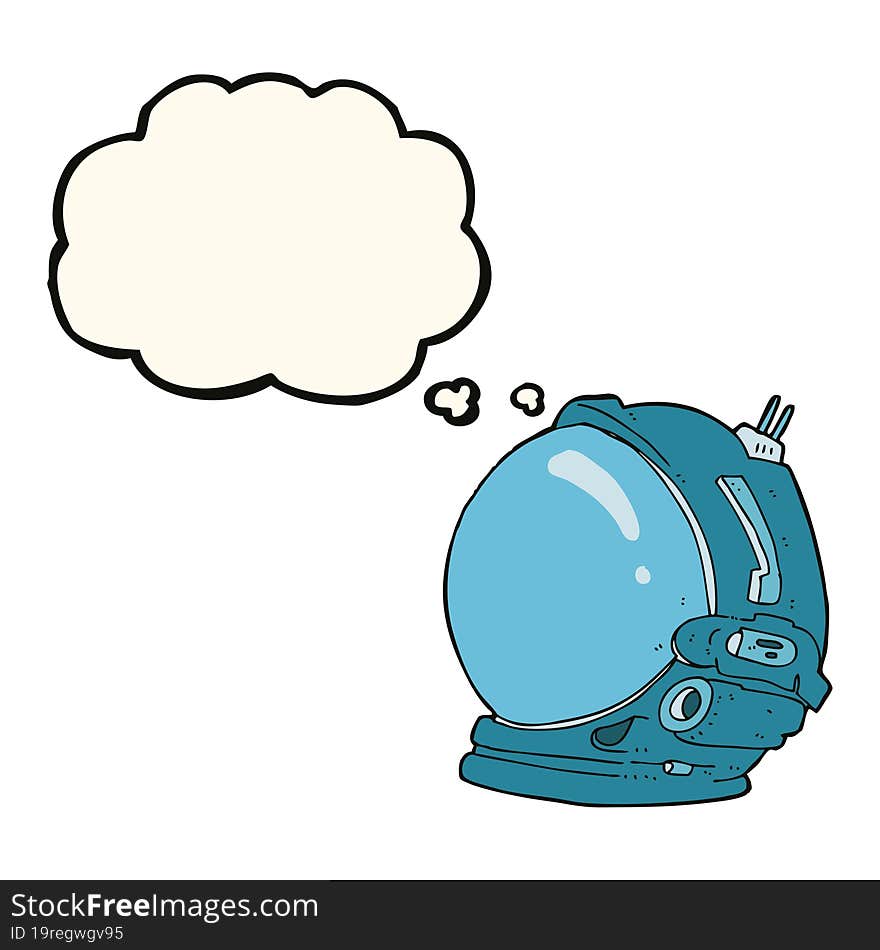 Cartoon Astronaut Helmet With Thought Bubble