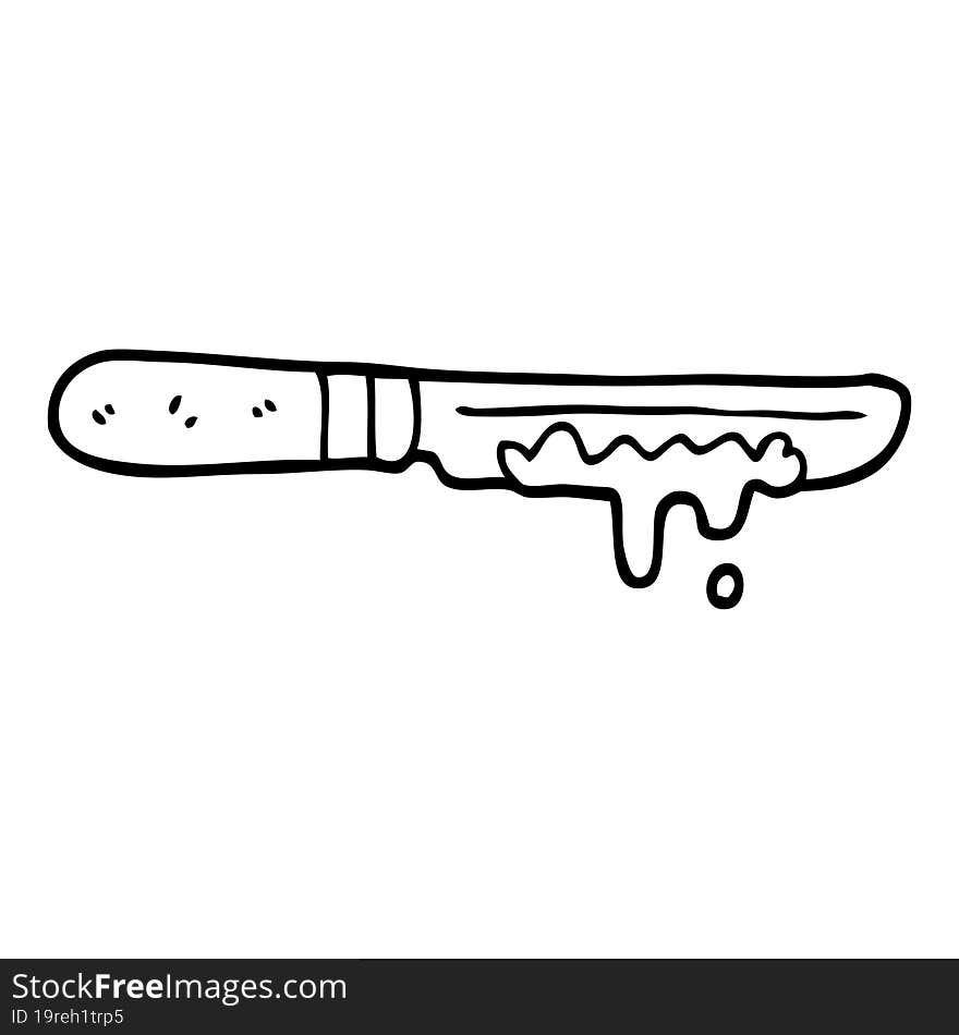 line drawing cartoon butter knife