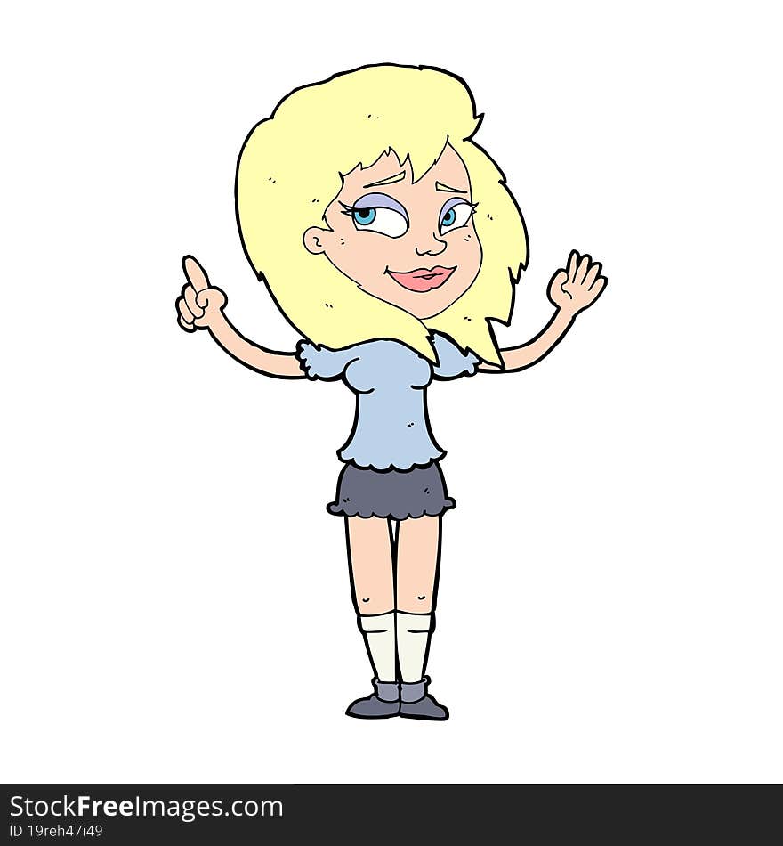 cartoon woman with idea