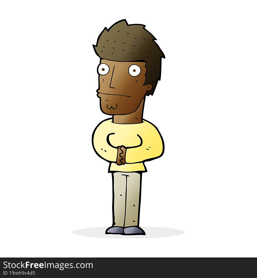 Cartoon Worried Man