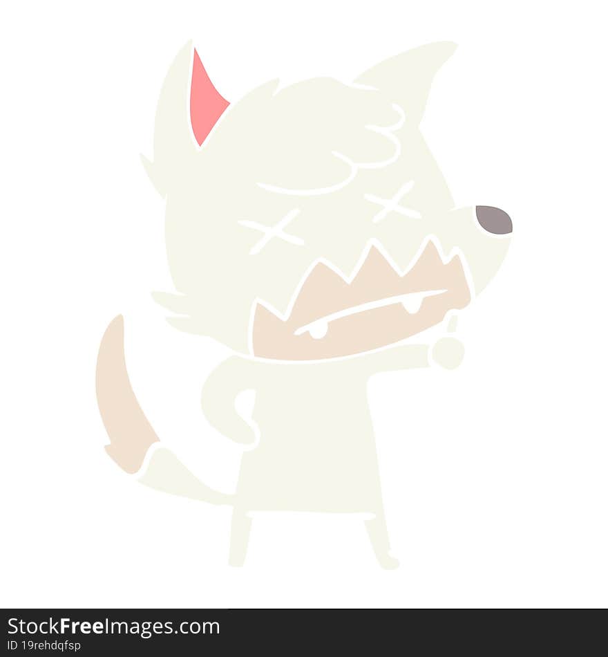 flat color style cartoon dead fox