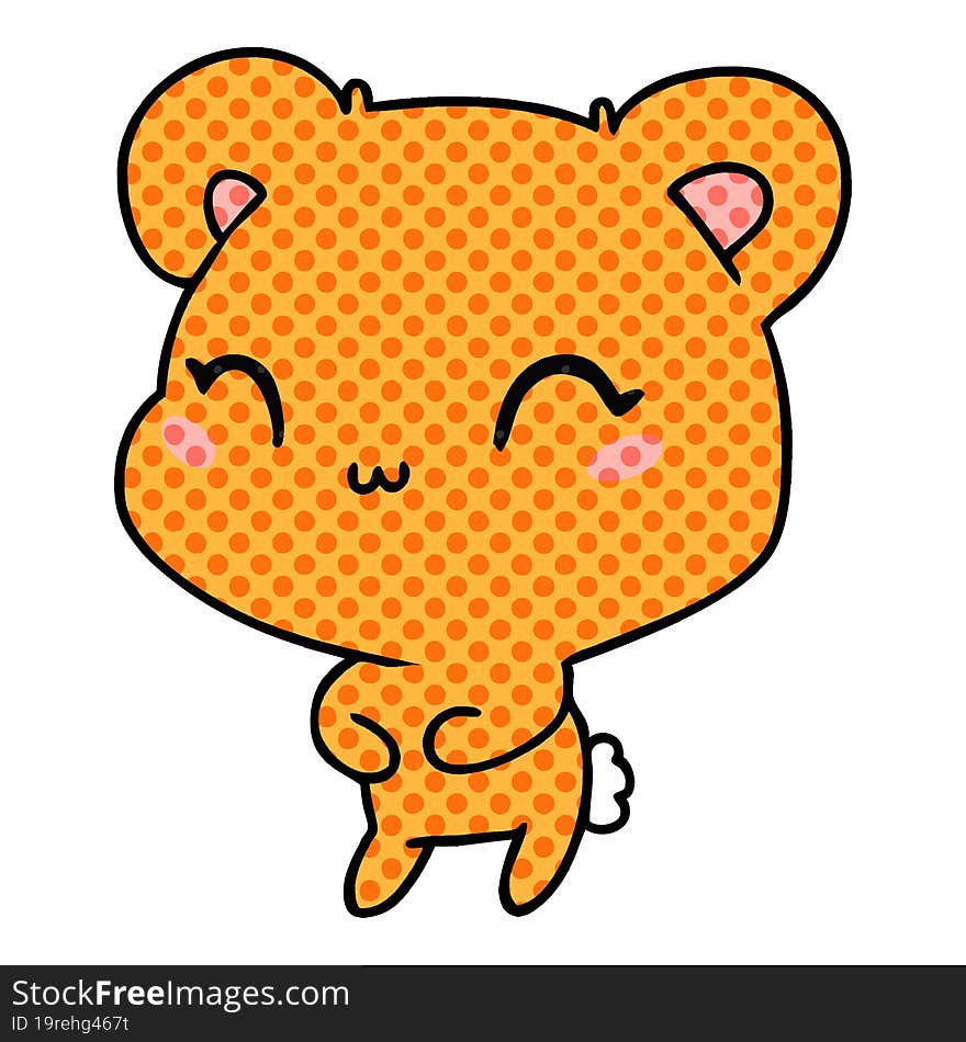 cartoon illustration kawaii cute teddy bear. cartoon illustration kawaii cute teddy bear