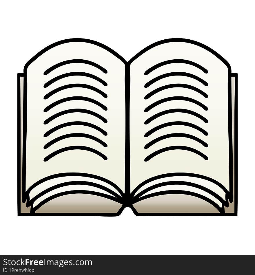 gradient shaded cartoon of a open book