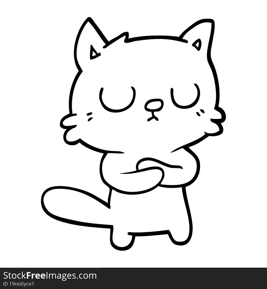 black and white cartoon cat