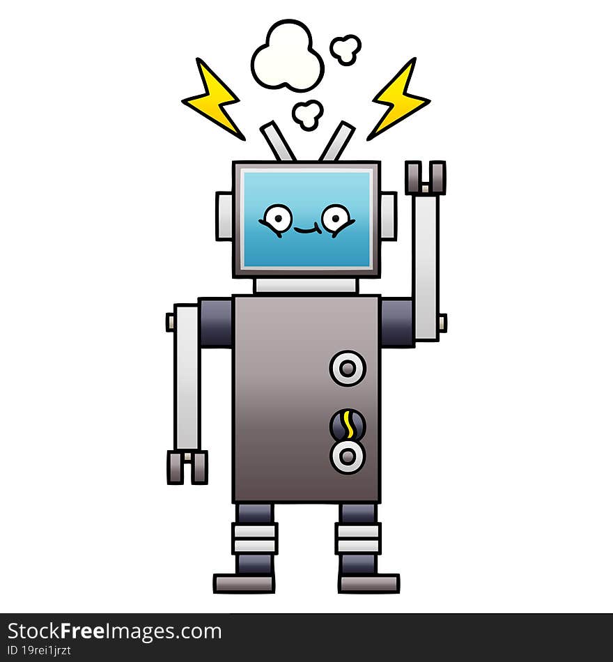 gradient shaded cartoon robot