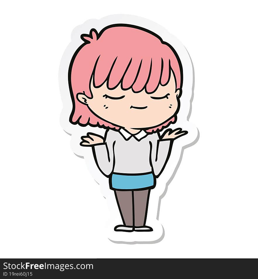 sticker of a cartoon woman