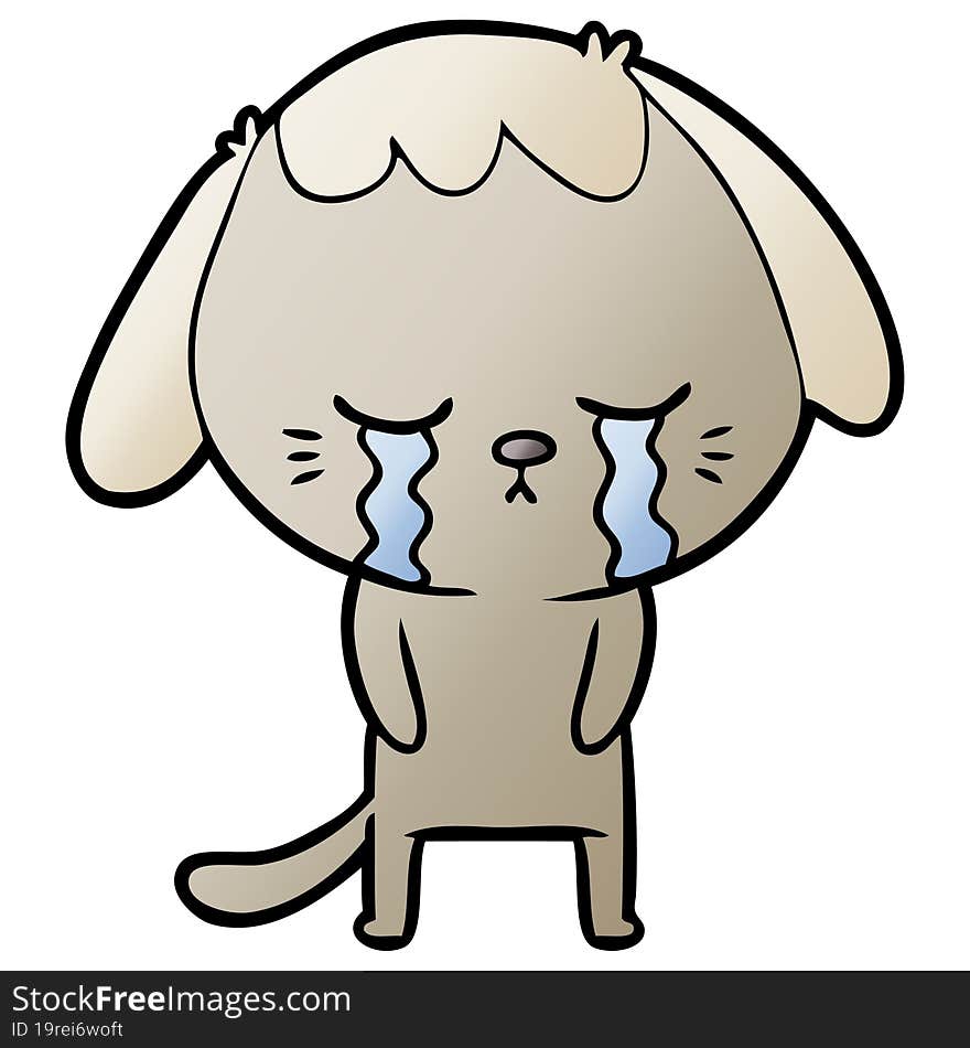 cute puppy crying cartoon. cute puppy crying cartoon