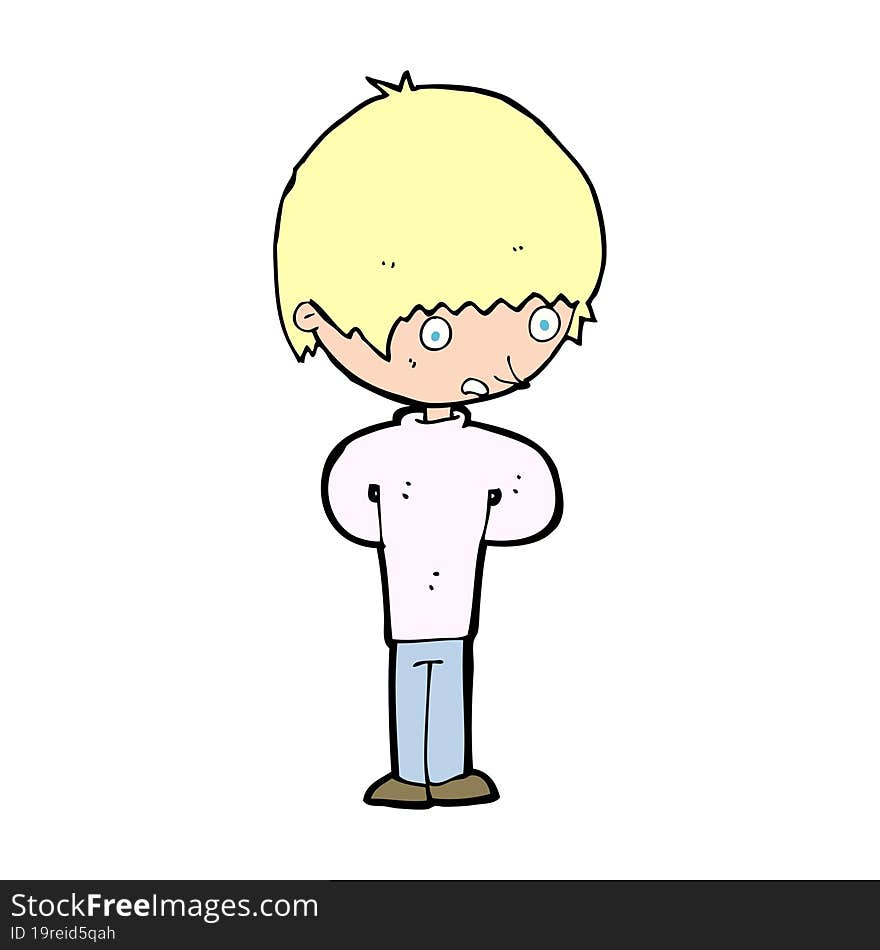 cartoon nervous boy