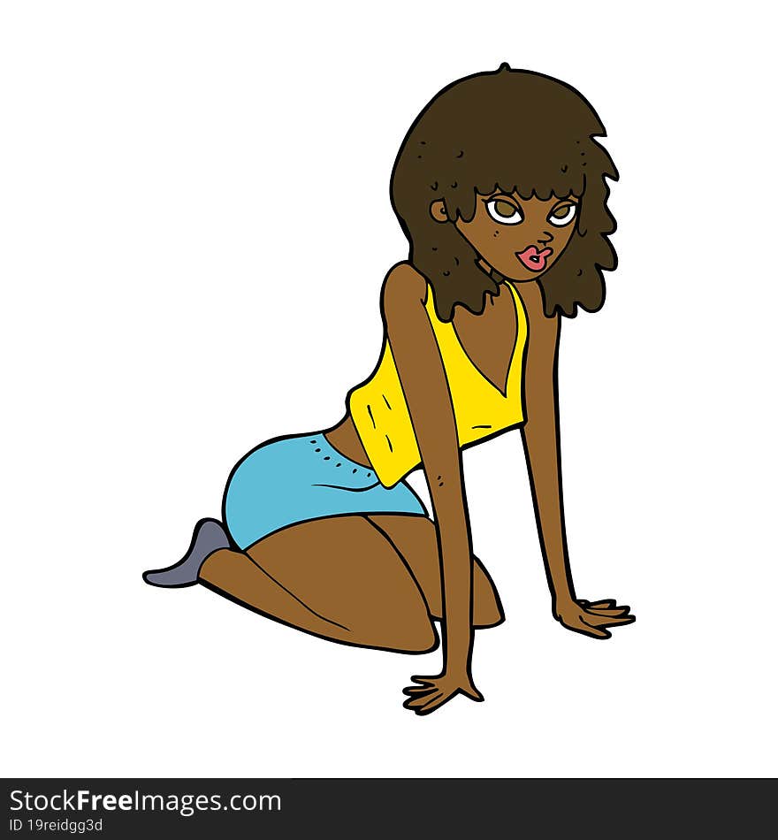 cartoon woman in sexy pose