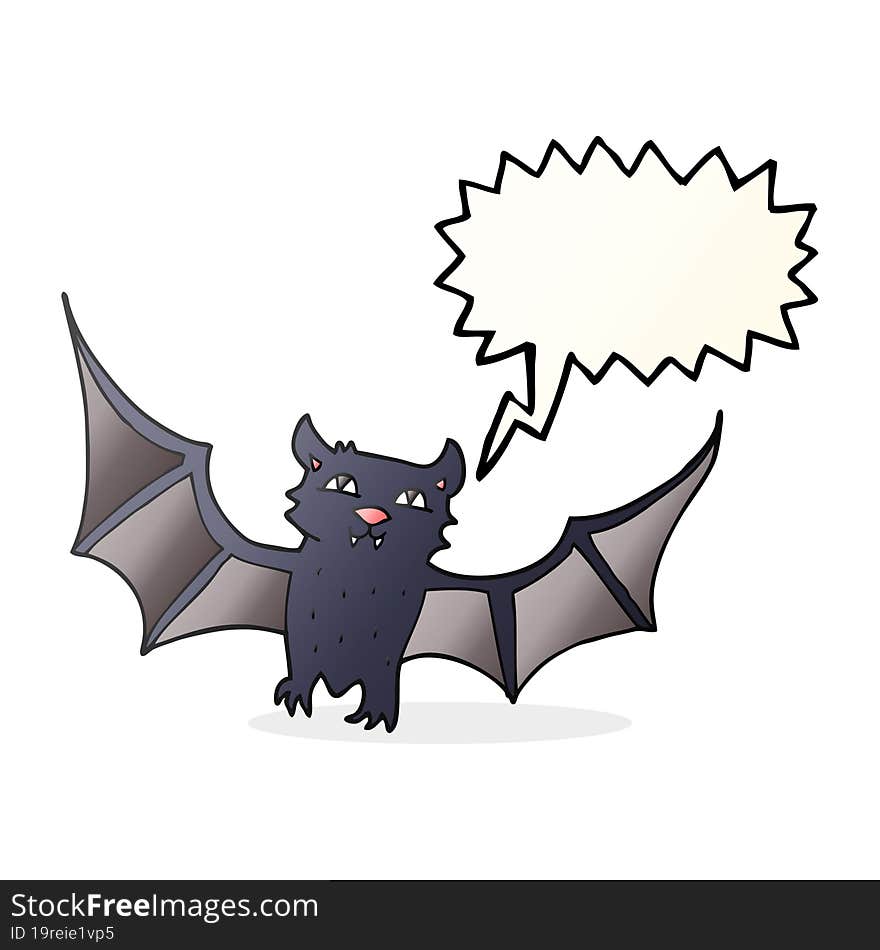 freehand drawn speech bubble cartoon halloween bat