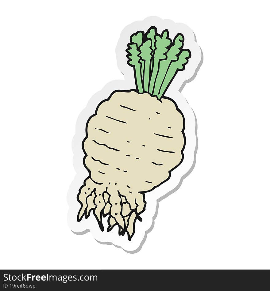 sticker of a cartoon turnip