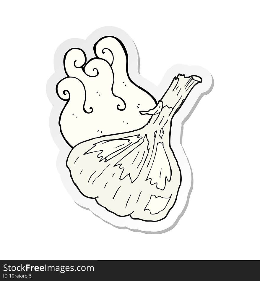 sticker of a cartoon garlic