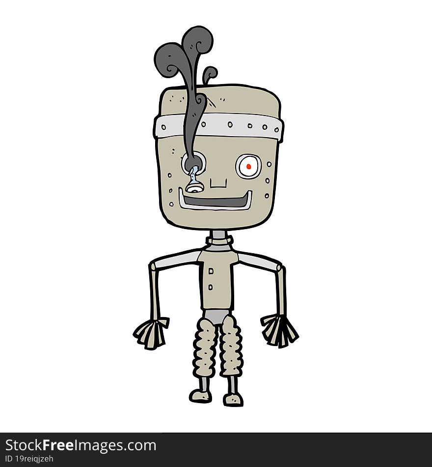 cartoon malfunctioning robot