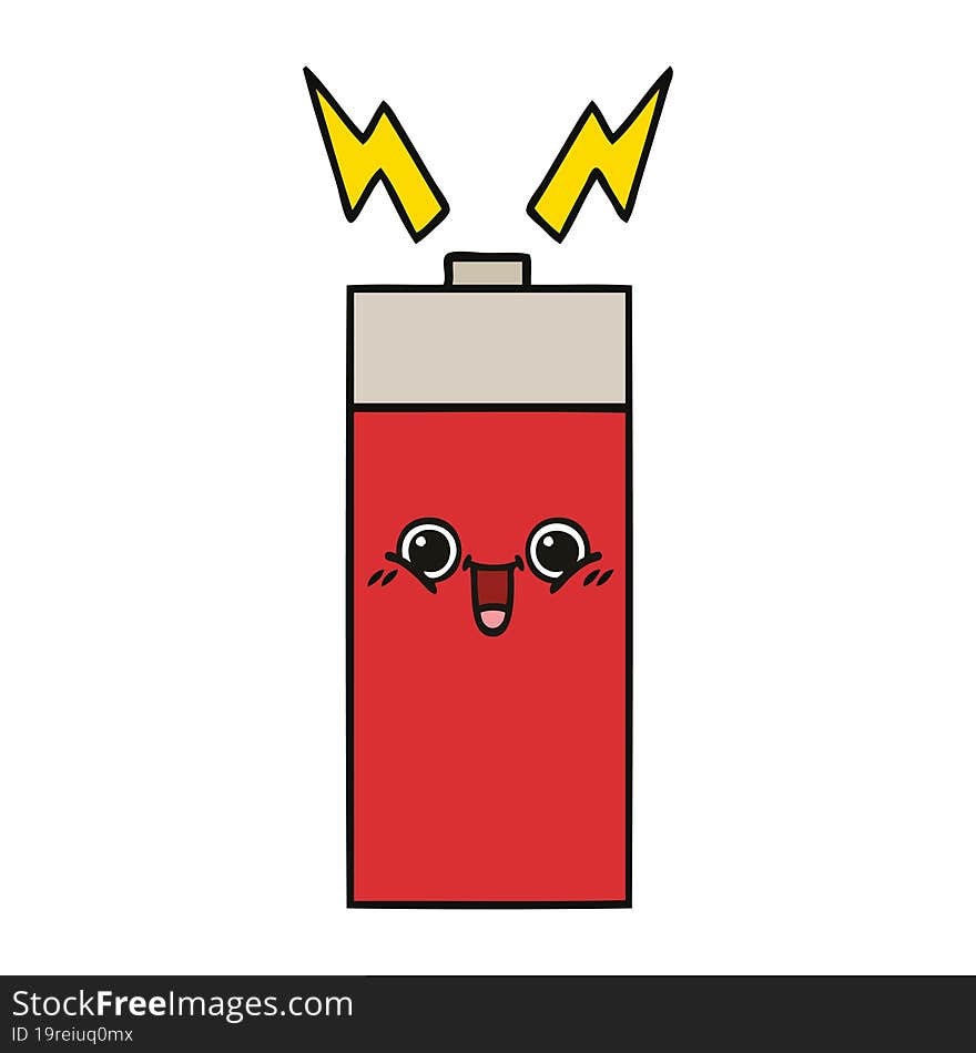 cute cartoon of a battery. cute cartoon of a battery