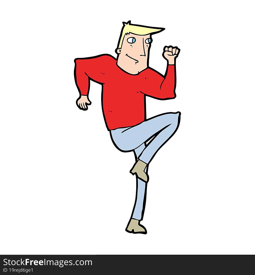 Cartoon Man Jogging On Spot