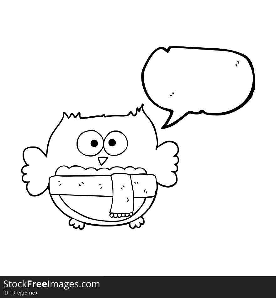 speech bubble cartoon cute owl