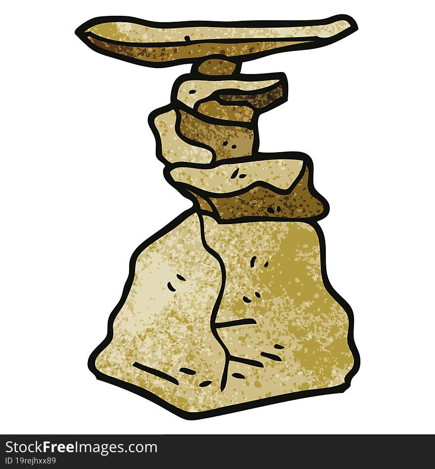 cartoon doodle stacked rocks