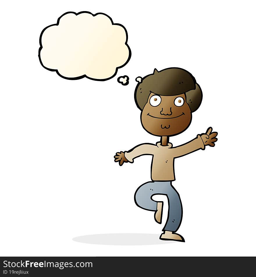 Cartoon Dancing Man With Thought Bubble