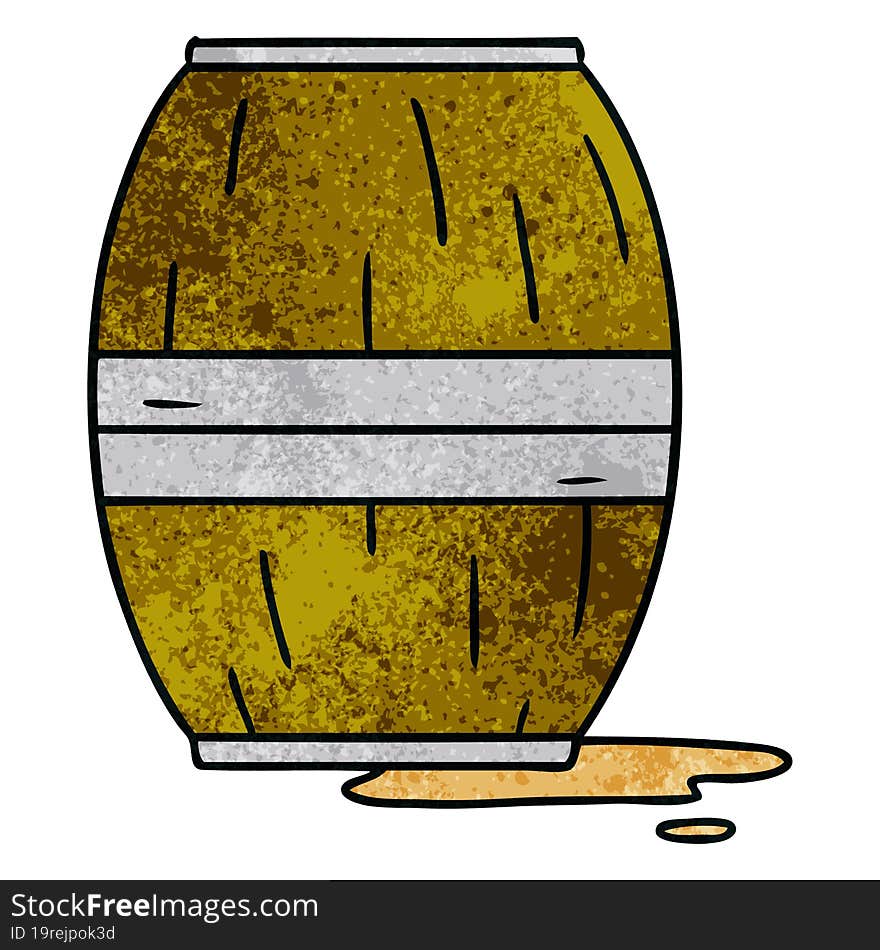 textured cartoon doodle of a wine barrel